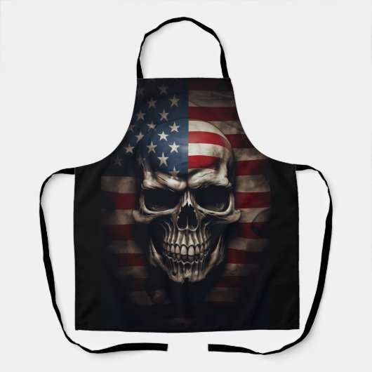 Amerikaanse Vlag Schedel Schort (Voorkant)