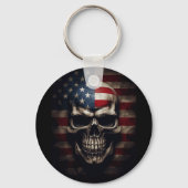 Amerikaanse Vlag Schedel Sleutelhanger (Achterkant)