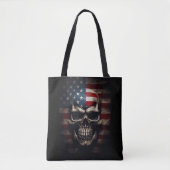 Amerikaanse Vlag Schedel Tote Bag (Voorkant)