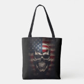 Amerikaanse Vlag Schedel Tote Bag (Achterkant)