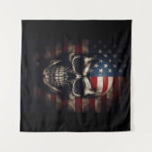 Amerikaanse Vlag Schedel Wandkleed (Voorkant (horizontaal))