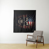 Amerikaanse Vlag Schedel Wandkleed (In Situ (horizontaal))