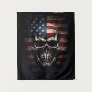 Amerikaanse Vlag Schedel Wandkleed