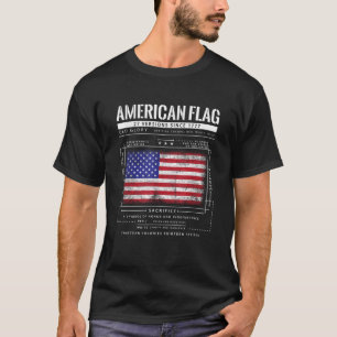 Amerikaanse vlag Schematisch Patriottisch Militair T-shirt