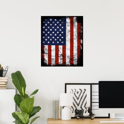  - amerikaanse vlag schept Murica op 4 juli Poster (Thuiskantoor)