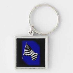 Amerikaanse Vlag Schets Blauwe Sleutelhanger