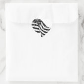 Amerikaanse vlag schets hart sticker (Tas)