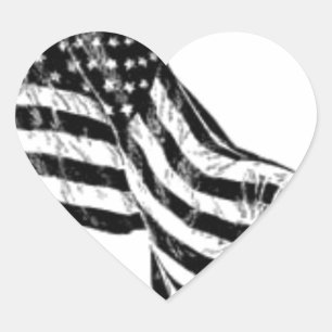 Amerikaanse vlag schets hart sticker