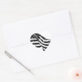 Amerikaanse vlag schets hart sticker (Envelop)