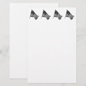 Amerikaanse Vlag Schets Wit Briefpapier (Voorkant / Achterkant)