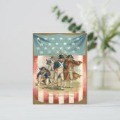 Amerikaanse vlag schild continentaal leger briefkaart (Staand voorkant)