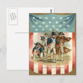 Amerikaanse vlag schild continentaal leger briefkaart (Voorkant / Achterkant)