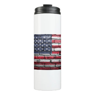 Amerikaanse vlag schilderij op een muur thermosbeker