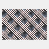 Amerikaanse vlag  schittert glitterpatroon inpakpapier vel (Voorkant 3)