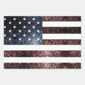 Amerikaanse vlag  schittert glitterpatroon inpakpapier vel (Voorkant)