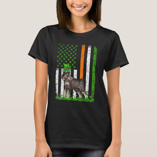 Amerikaanse vlag Schnauzer Dog St Patricks T-shirt (Voorkant)