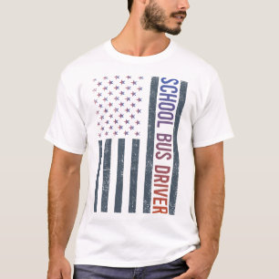 Amerikaanse vlag - School buschauffeur T-shirt