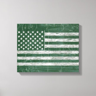 Amerikaanse vlag schoolbord kunst (Tekening nr. 3) Canvas Afdruk
