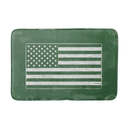 Amerikaanse vlag schoolbord kunst (Tekening nr. 4) Badmat (Voorkant)