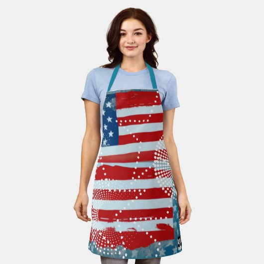 Amerikaanse vlag schort (Gedragen)