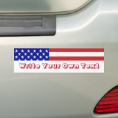 Amerikaanse vlag - Schrijf uw eigen tekst Bumpersticker (Op auto)