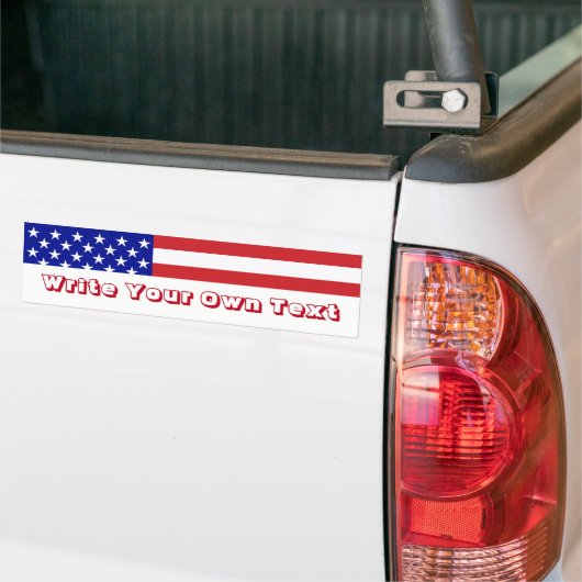 Amerikaanse vlag - Schrijf uw eigen tekst Bumpersticker (Op Truck)