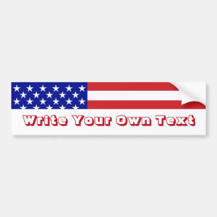 Amerikaanse vlag - Schrijf uw eigen tekst Bumpersticker