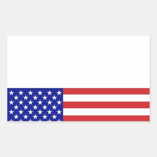 Amerikaanse vlag - Schrijf uw eigen tekst Rechthoekige Sticker (Voorkant)
