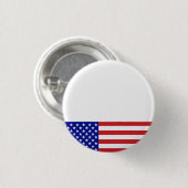 Amerikaanse vlag - Schrijf uw eigen tekst Ronde Button 3,2 Cm (Voorkant /achterkant)