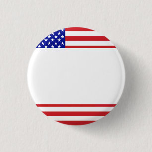 Amerikaanse vlag - Schrijf uw eigen tekst Ronde Button 3,2 Cm