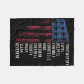 Amerikaanse vlag scouting wet fleece deken (Voorkant (Horizontaal))