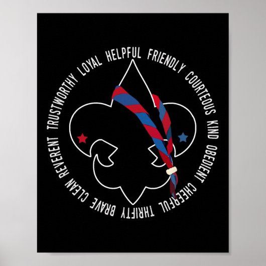 Amerikaanse vlag scouting wet voor kinderen poster (Voorkant)