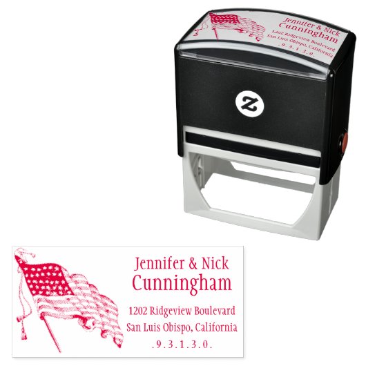  Amerikaanse vlag SelfInk Return-adresstempel Zelfinktende Stempel (In situ)