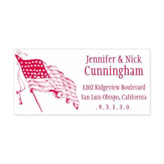  Amerikaanse vlag SelfInk Return-adresstempel Zelfinktende Stempel (Design)