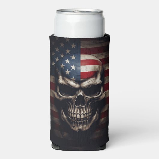 Amerikaanse vlag seltzer blikjeskoeler (Seltzer Voorkant)