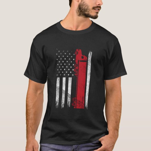 Amerikaanse vlag Semi Truck Driver Patriotic Funny T-shirt (Voorkant)
