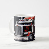 Amerikaanse vlag Semi Truck Koffiemok (Voorkant links)