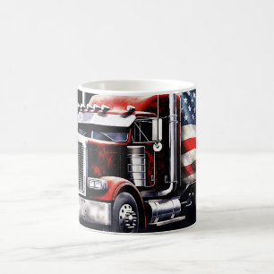 Amerikaanse vlag Semi Truck Koffiemok
