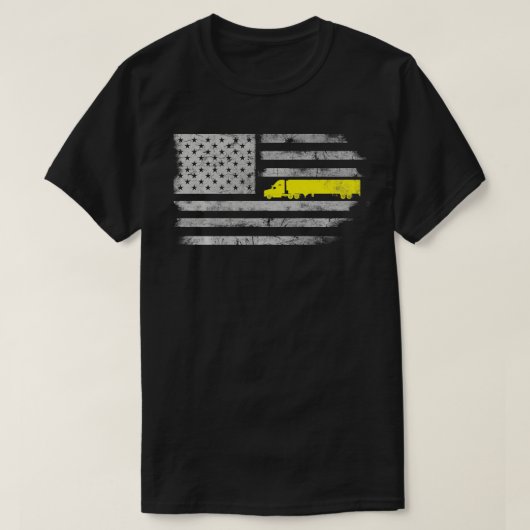 Amerikaanse vlag Semi Truck US Trucker Driver Mann T-shirt (Design voorkant)