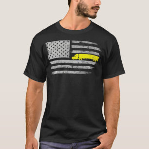 Amerikaanse vlag Semi Truck US Trucker Driver Mann T-shirt
