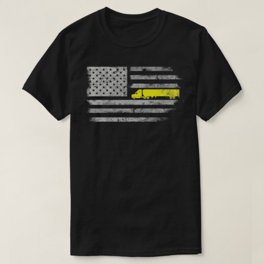 Amerikaanse vlag Semi Truck US Trucker Driver Mann T-shirt (Design voorkant)