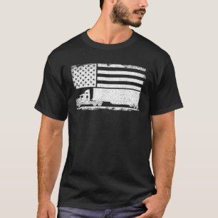 Amerikaanse vlag Semi Truckers Driver 18 Wheeler P T-shirt