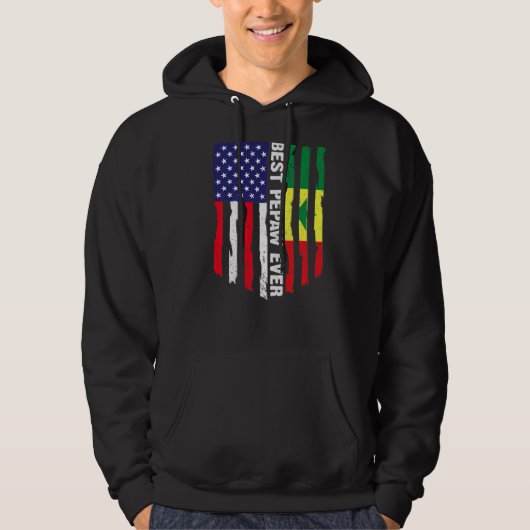 Amerikaanse vlag & Senegal vlag beste Pepaw ooit f Hoodie (Voorkant)