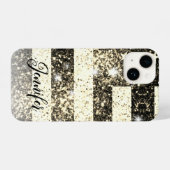 Amerikaanse vlag Sepia gold America faux spargel J iPhone Hoesje (Achterkant horizontaal)