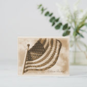 Amerikaanse vlag Sepia Patriotic Briefkaart (Staand voorkant)