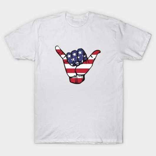 Amerikaanse vlag Shaka T-shirt