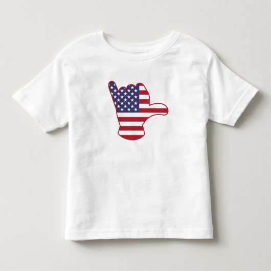 Amerikaanse vlag Shaka teken Kinder Shirts (Voorkant)