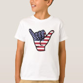 Amerikaanse vlag Shaka teken T-shirt (Voorkant)