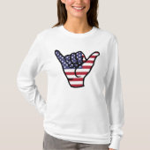 Amerikaanse vlag Shaka teken T-shirt (Voorkant)