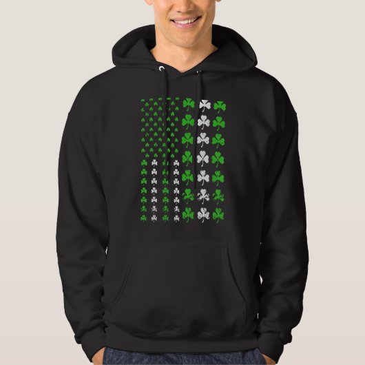 Amerikaanse vlag Shamrock C St Patricks Day Patrio Hoodie (Voorkant)